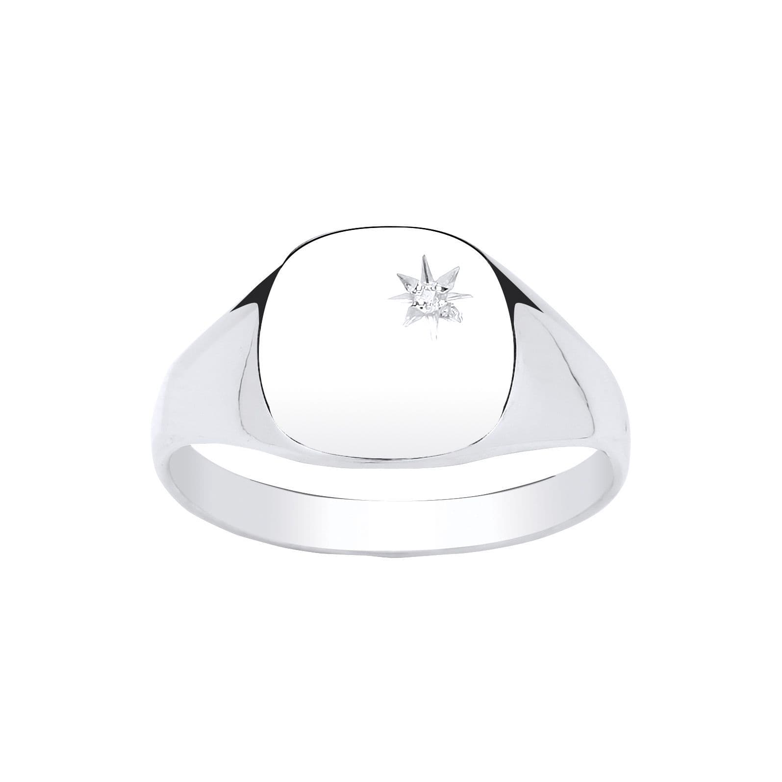 Men S Diamond Set Ring Cushion Shaped Sterling Silver Sarah Beth Jewellers