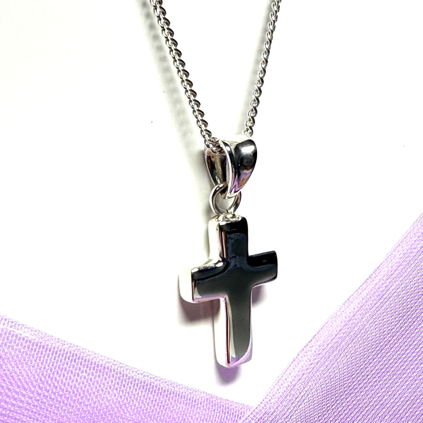Small cross sterling silver plain polished