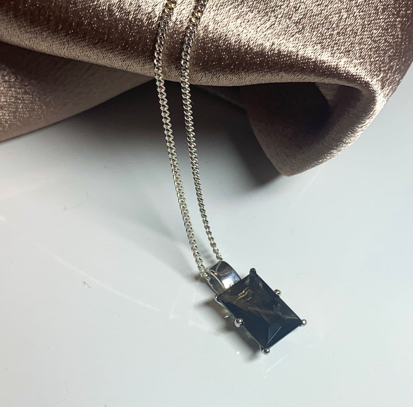 Smoky Quartz Sterling Silver Necklace