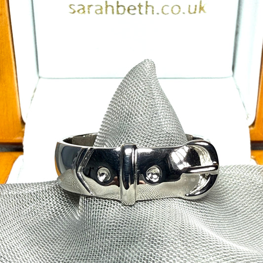 Sold buckle ring sterling silver men’s polished