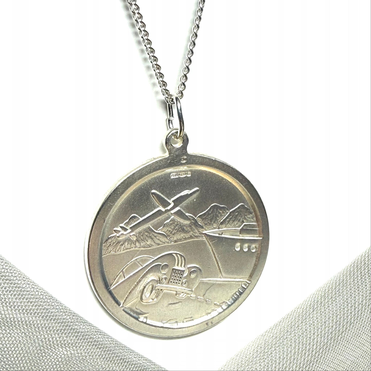 Large 30 mm Round Sterling Silver Double Sided St. Christopher