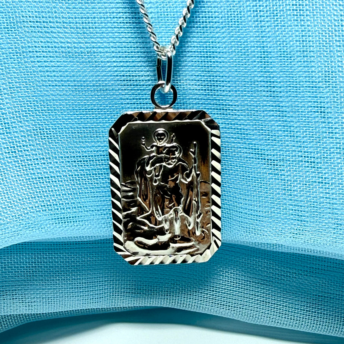 Solid St. Christopher and a chain