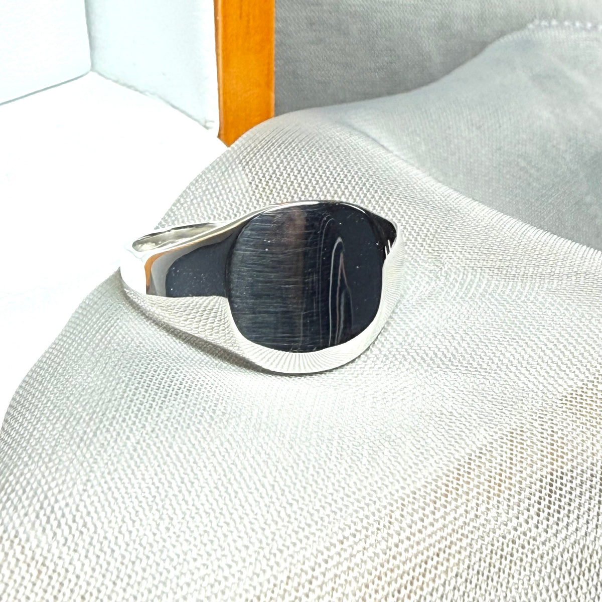 Sterling Silver men’s rounded square signet ring