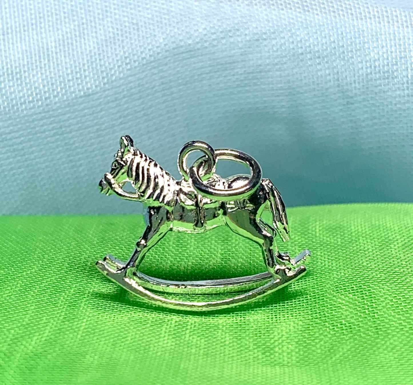 Rocking horse necklace or charm sterling silver