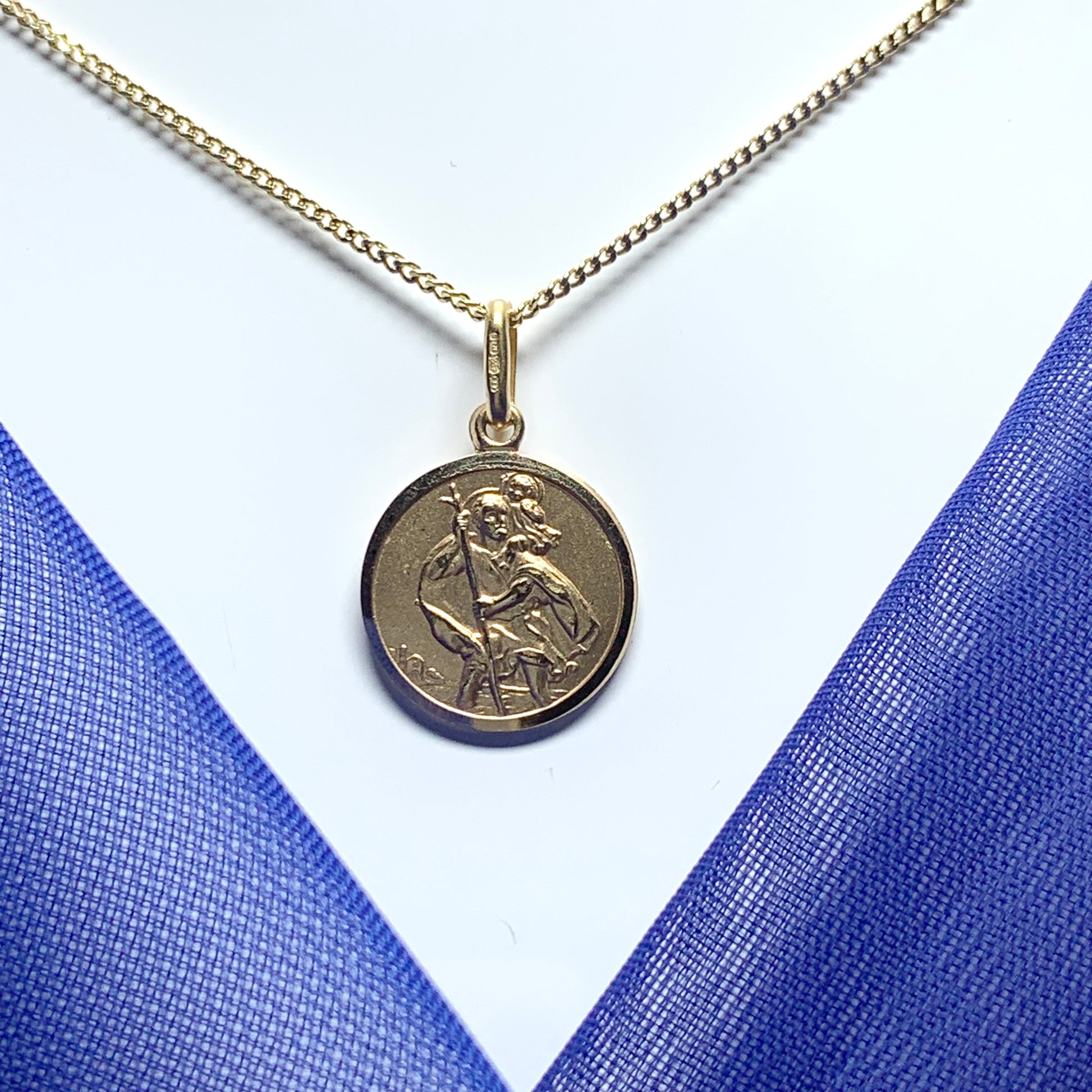Solid round St. Christopher yellow gold