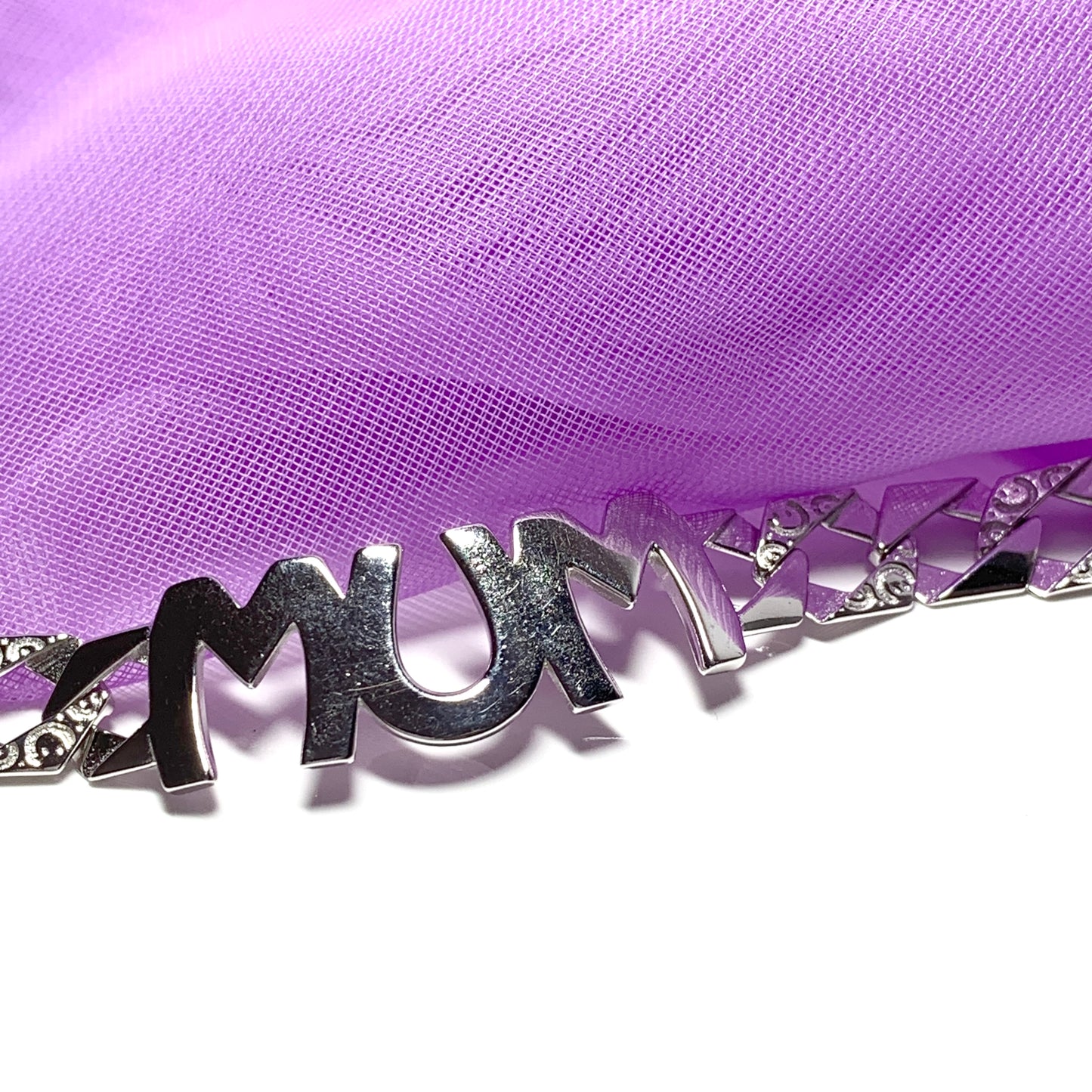 Solid sterling silver mum curb bracelet