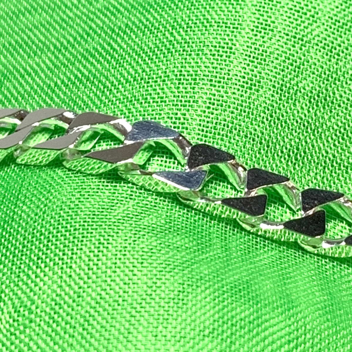 Men’s Square curb solid silver necklace