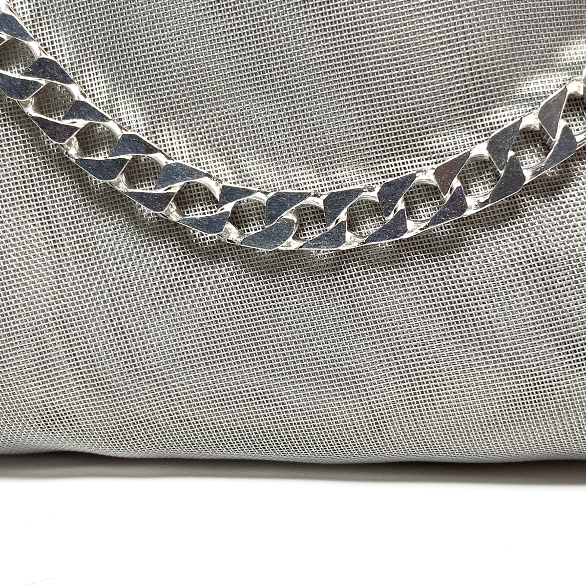 Men’s Square curb solid silver necklace