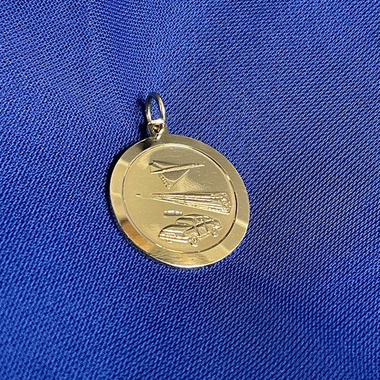 St. Christopher solid round reversible 9 carat yellow gold 20 mm