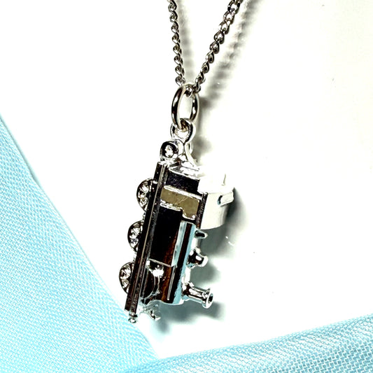 Steam train necklace sterling silver