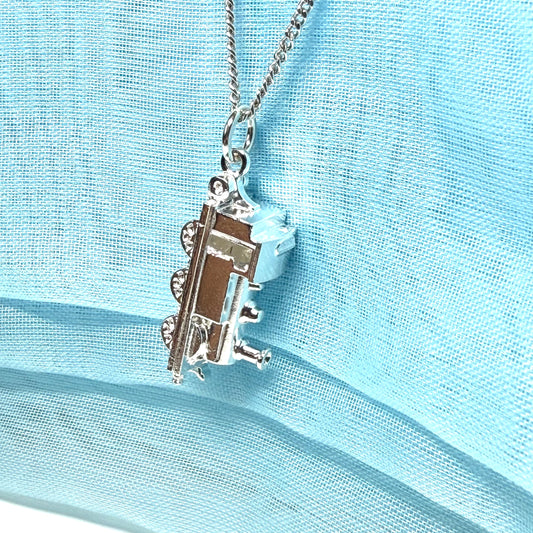 Steam train necklace sterling silver