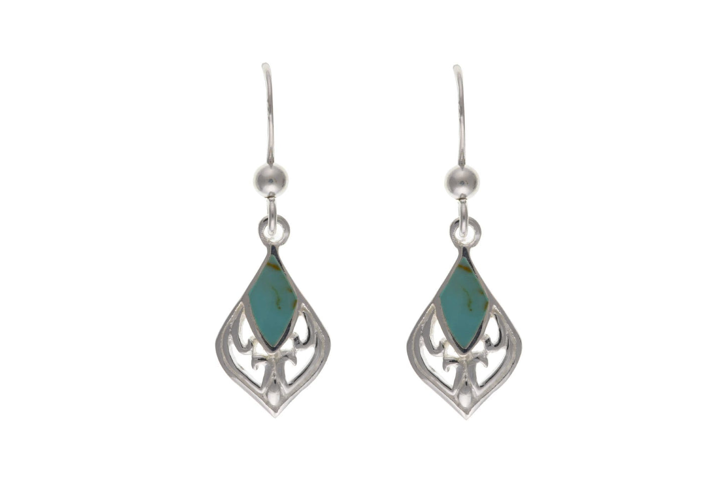 Sterling Silver Blue Turquoise Drop Earrings