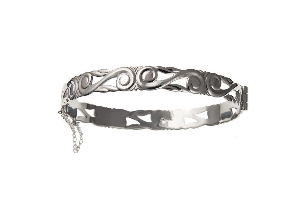 Sterling Silver Celtic Hinged Bangle