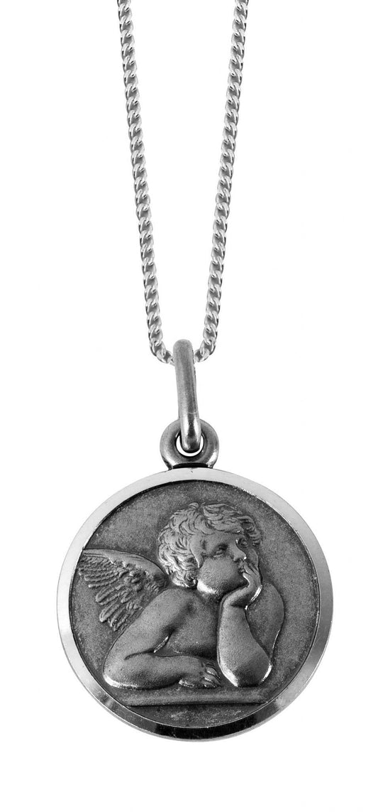 Sterling Silver Guardian Angel Necklace Pendant