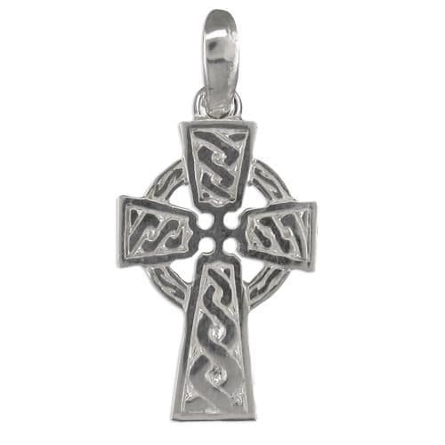 Sterling Silver Patterned Celtic Cross
