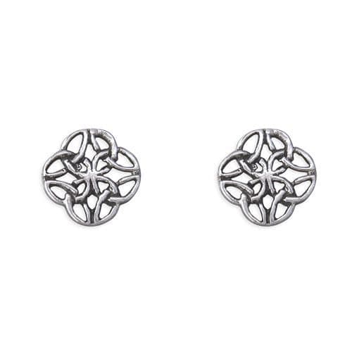 Sterling Silver Square Shaped Celtic Stud Earrings