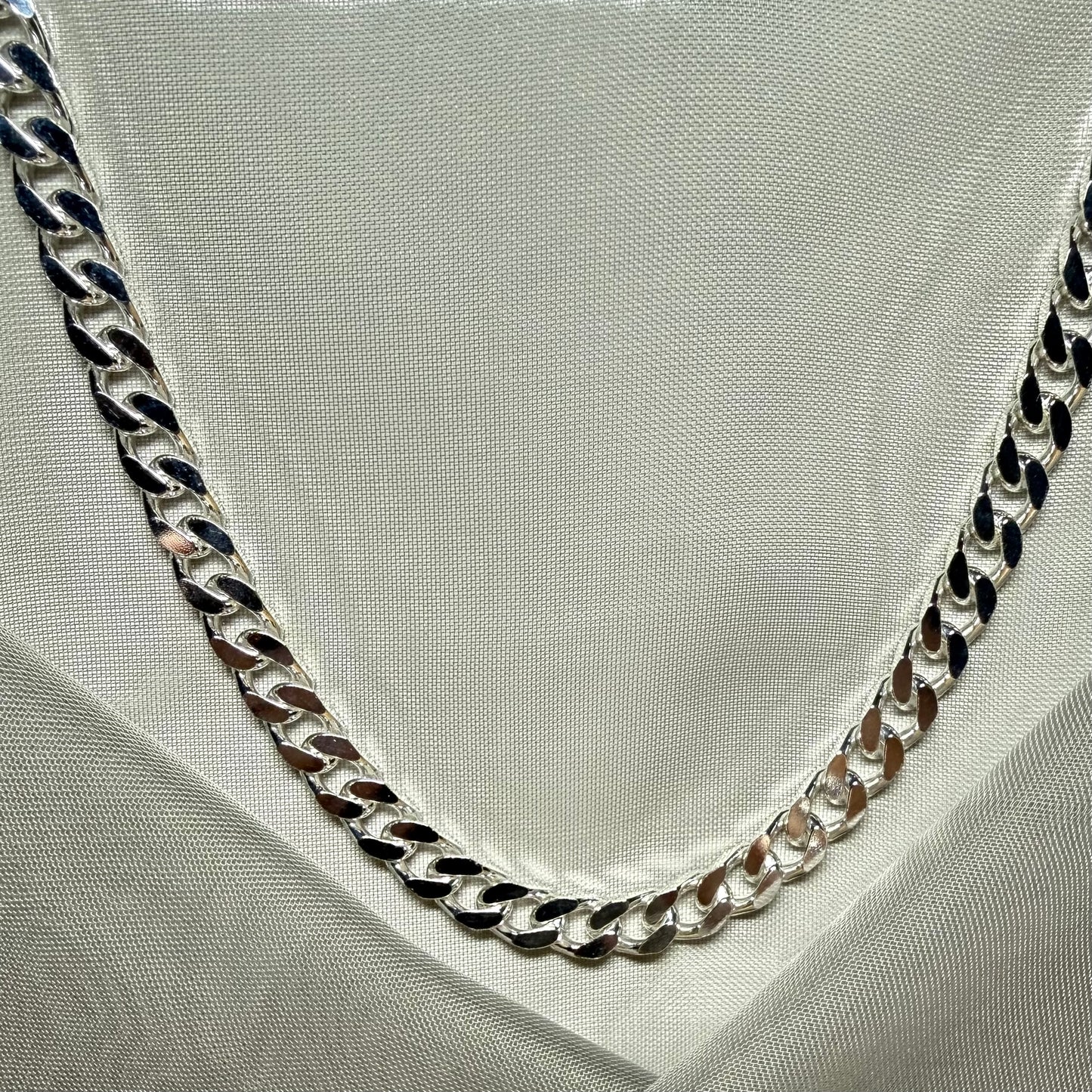 Sterling Silver Solid Curb Necklace Chain Men's Gents