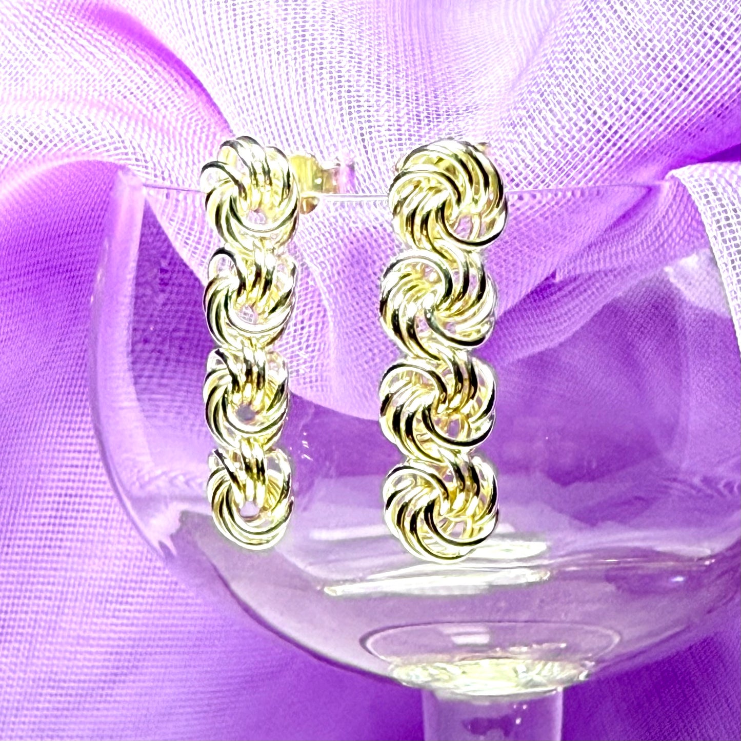 Sterling Silver Dropped Rope Earrings