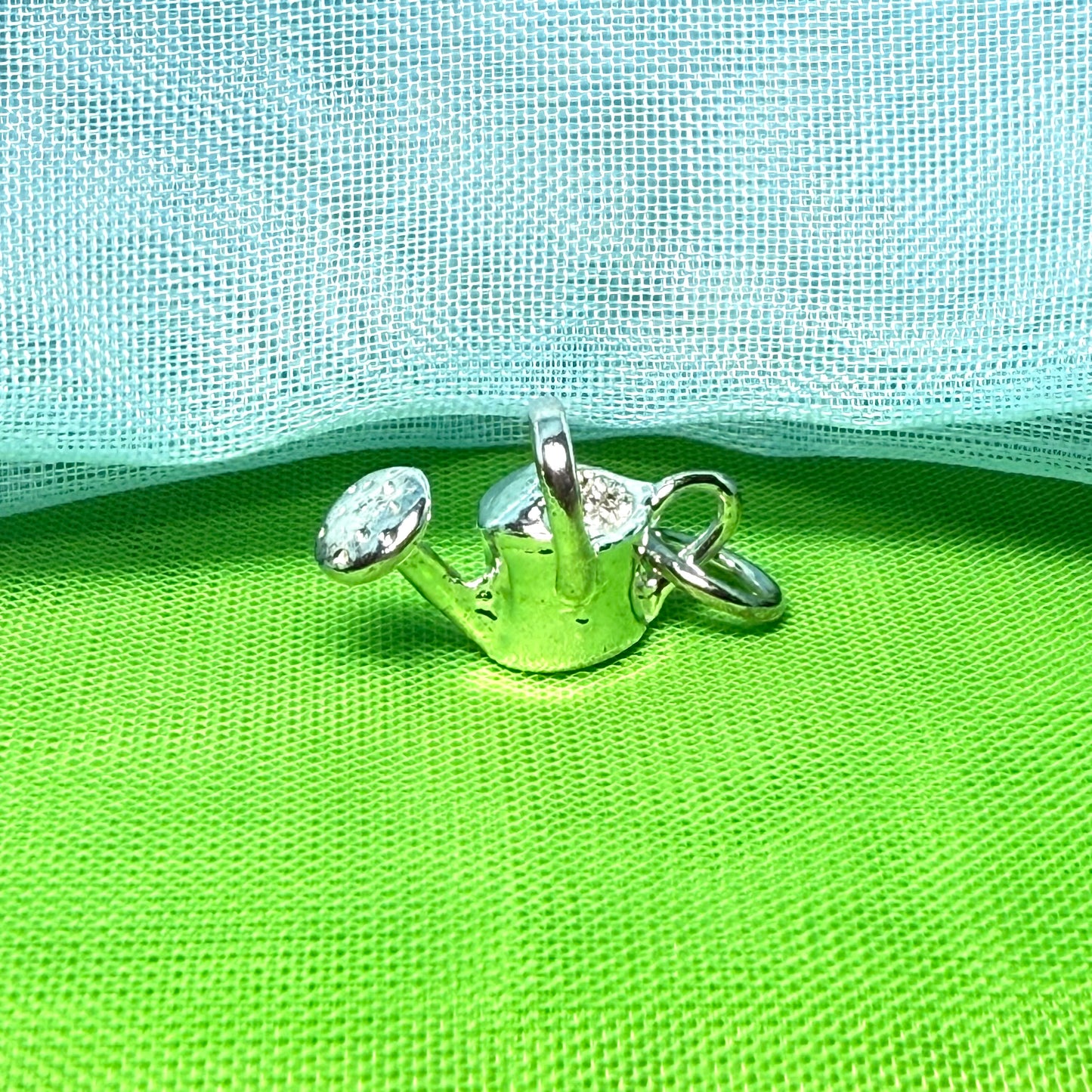 Sterling Silver Watering Can Solid Charm