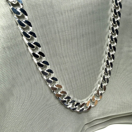Sterling Silver Solid Curb Necklace Chain Men's Gents