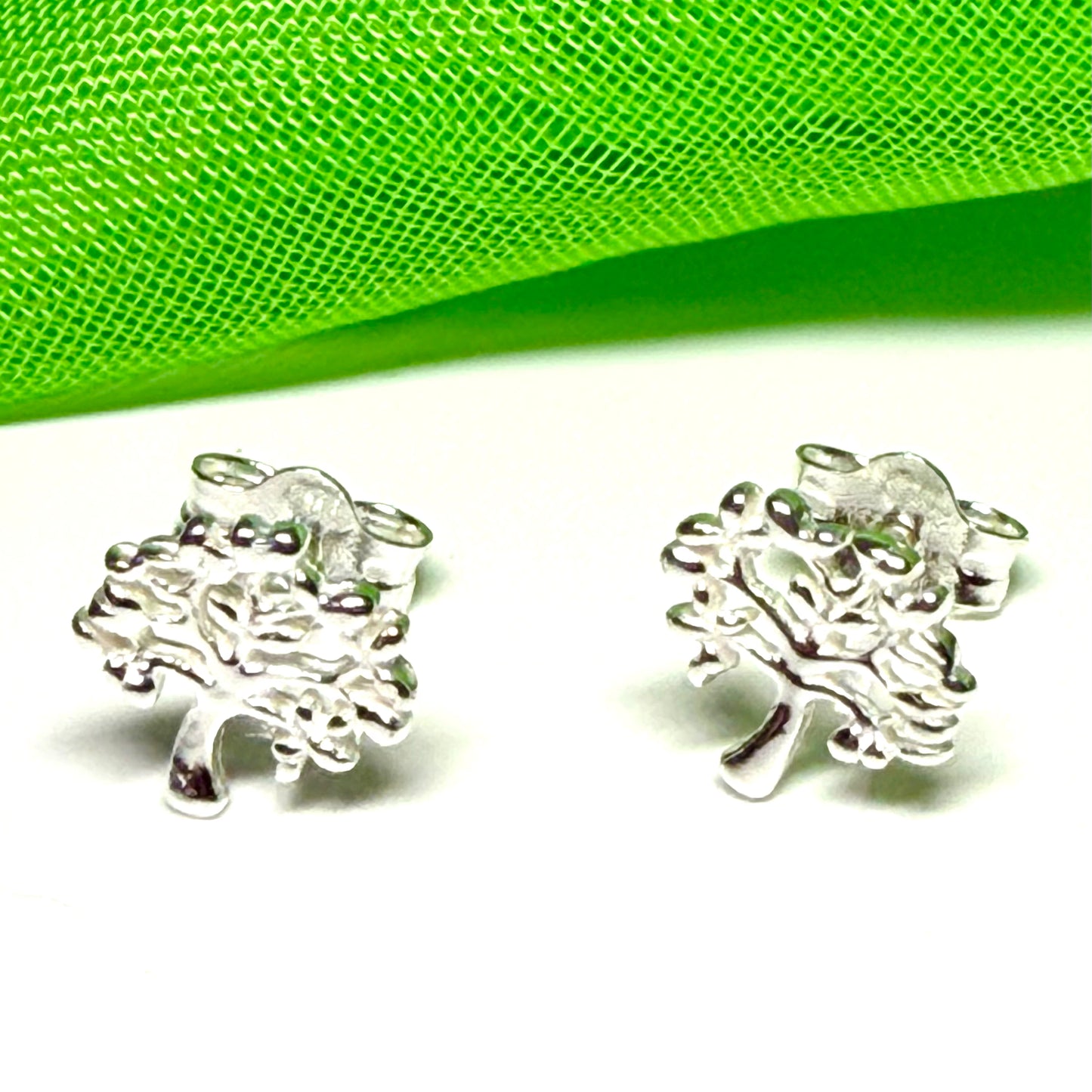 Sterling Silver Tree Of Life Stud Earrings