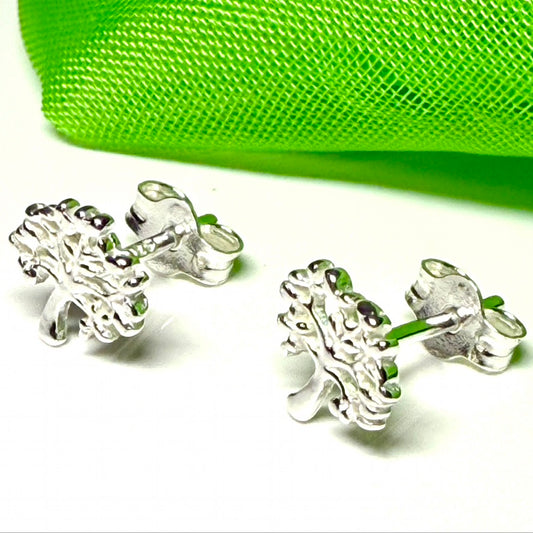 Sterling Silver Tree Of Life Stud Earrings