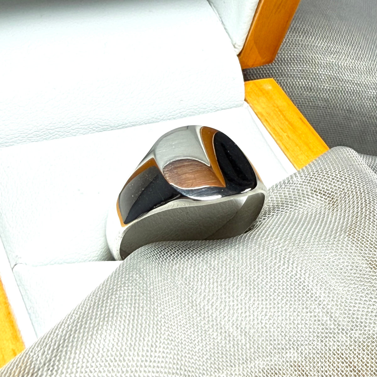Sterling Silver men’s rounded square signet ring