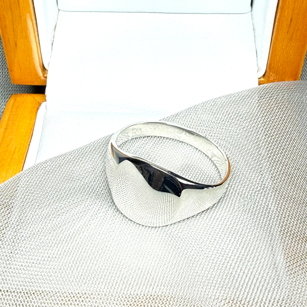 Sterling Silver men’s rounded square signet ring