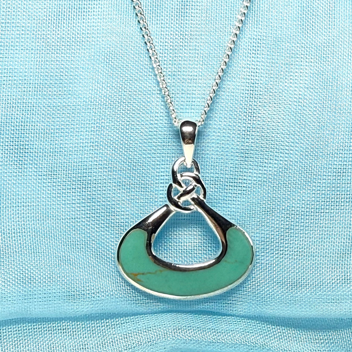 Sterling silver blue turquoise fancy necklace