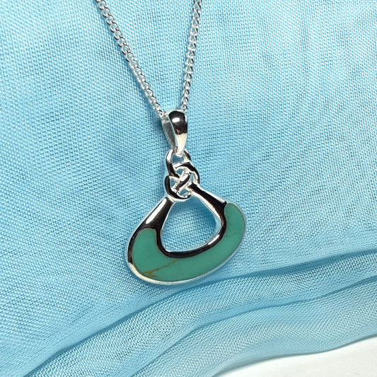 Sterling silver blue turquoise fancy necklace with chain