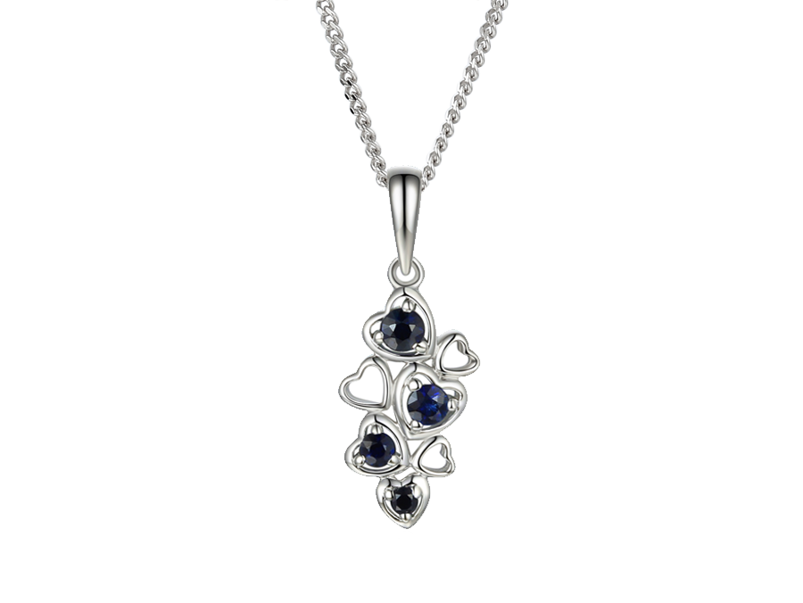 Sterling silver blue sapphire necklace clearance