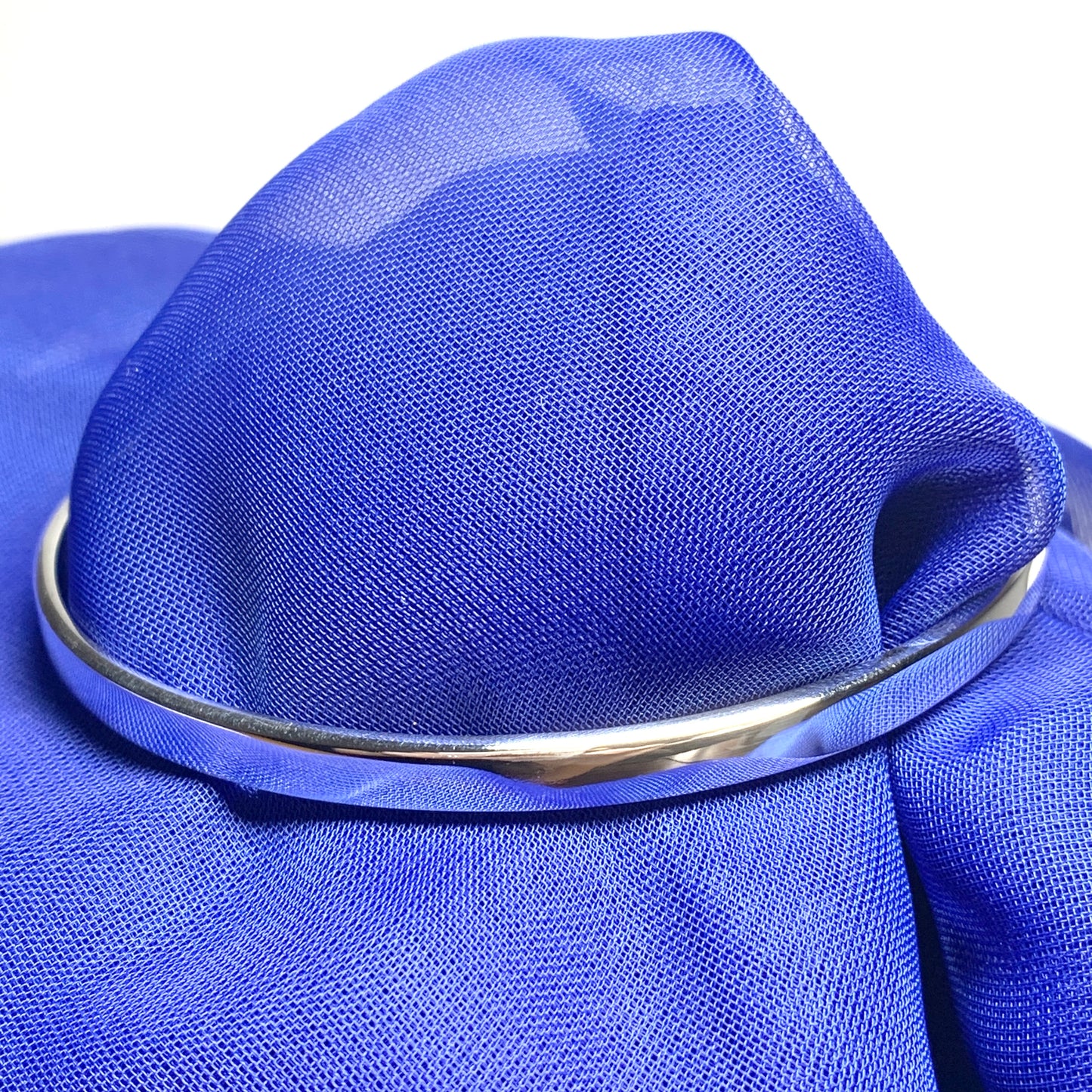 Ladies sterling silver solid oval plain polished bangle