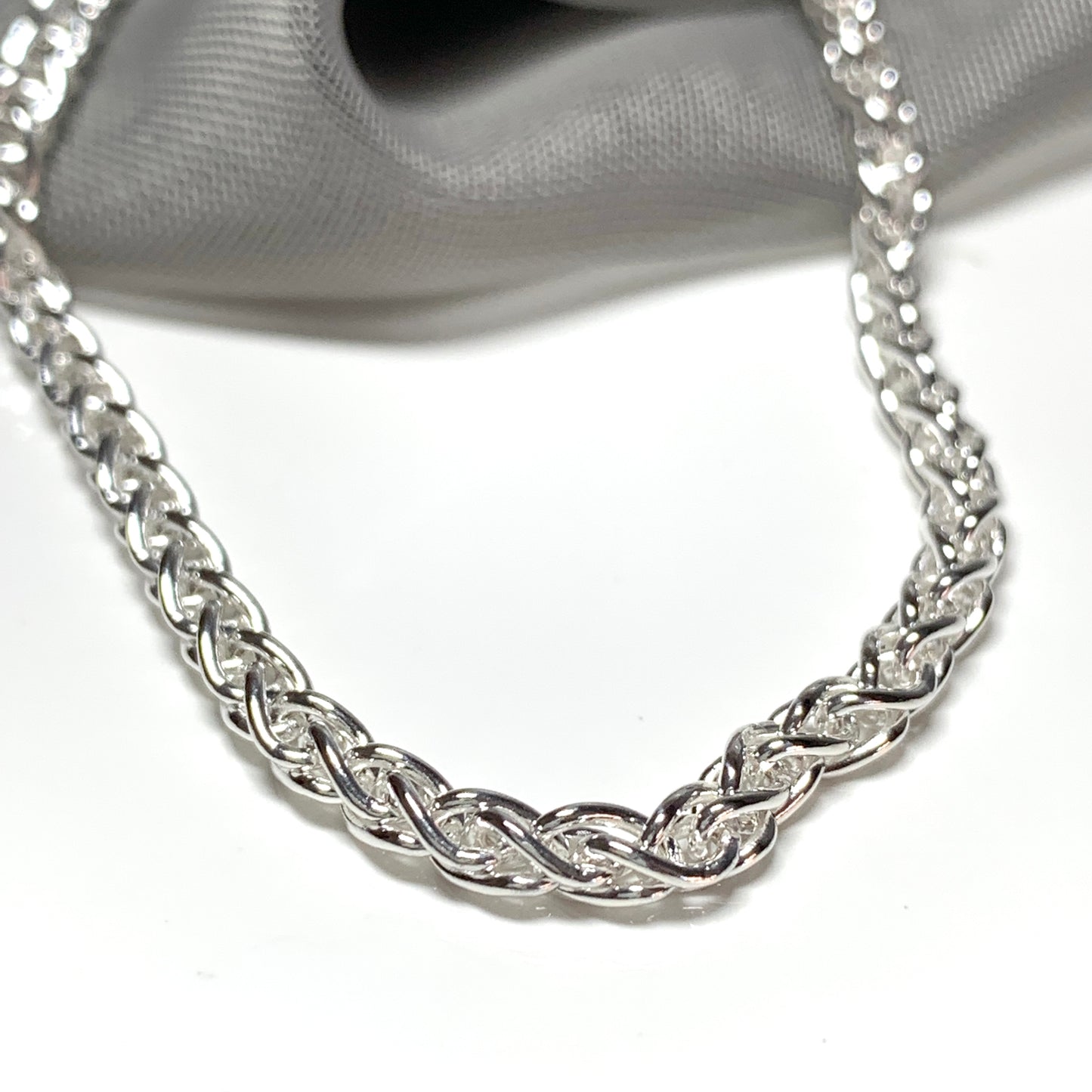 Ladies sterling silver spiga bracelet