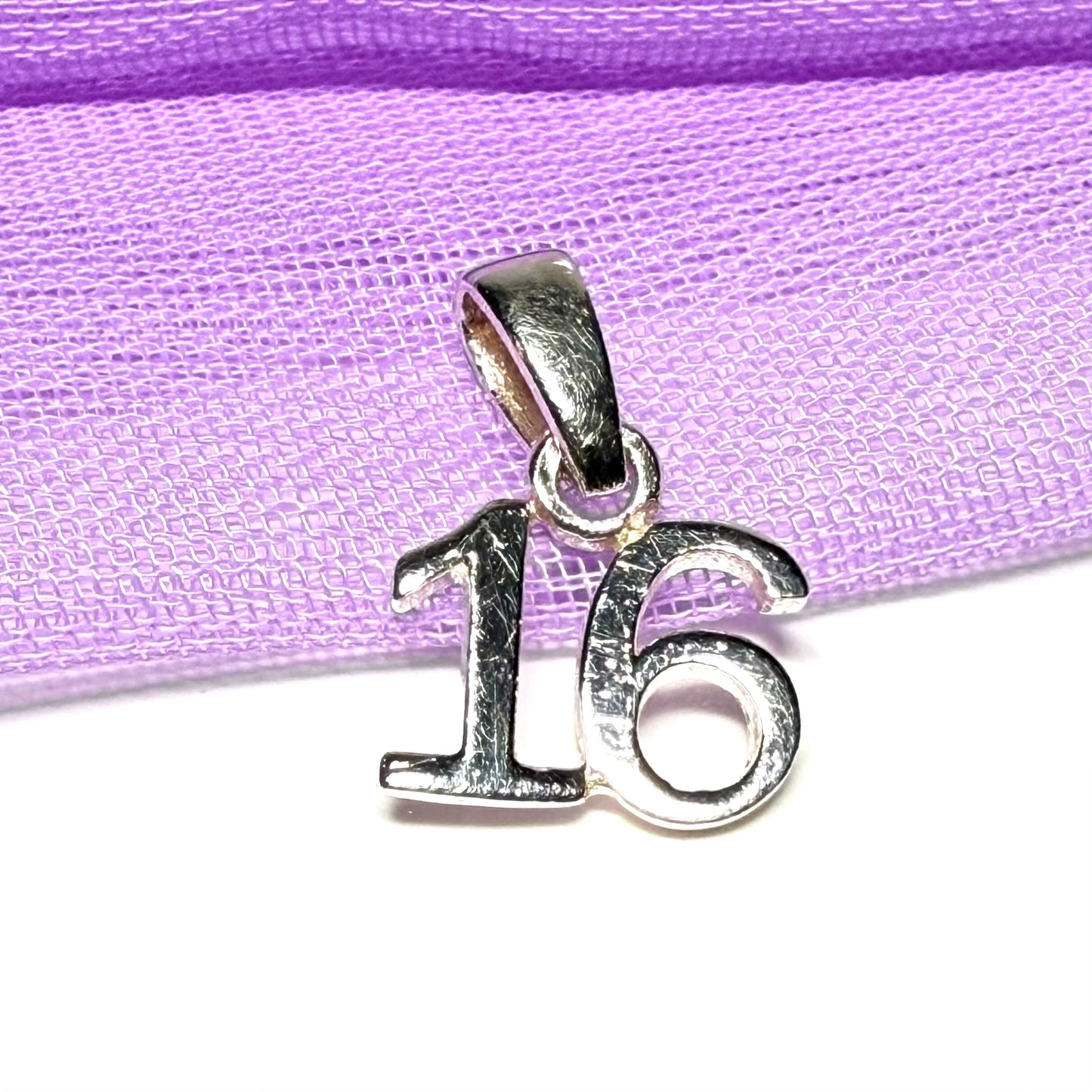 Sweet 16 shaped solid charm sterling silver 16th charm