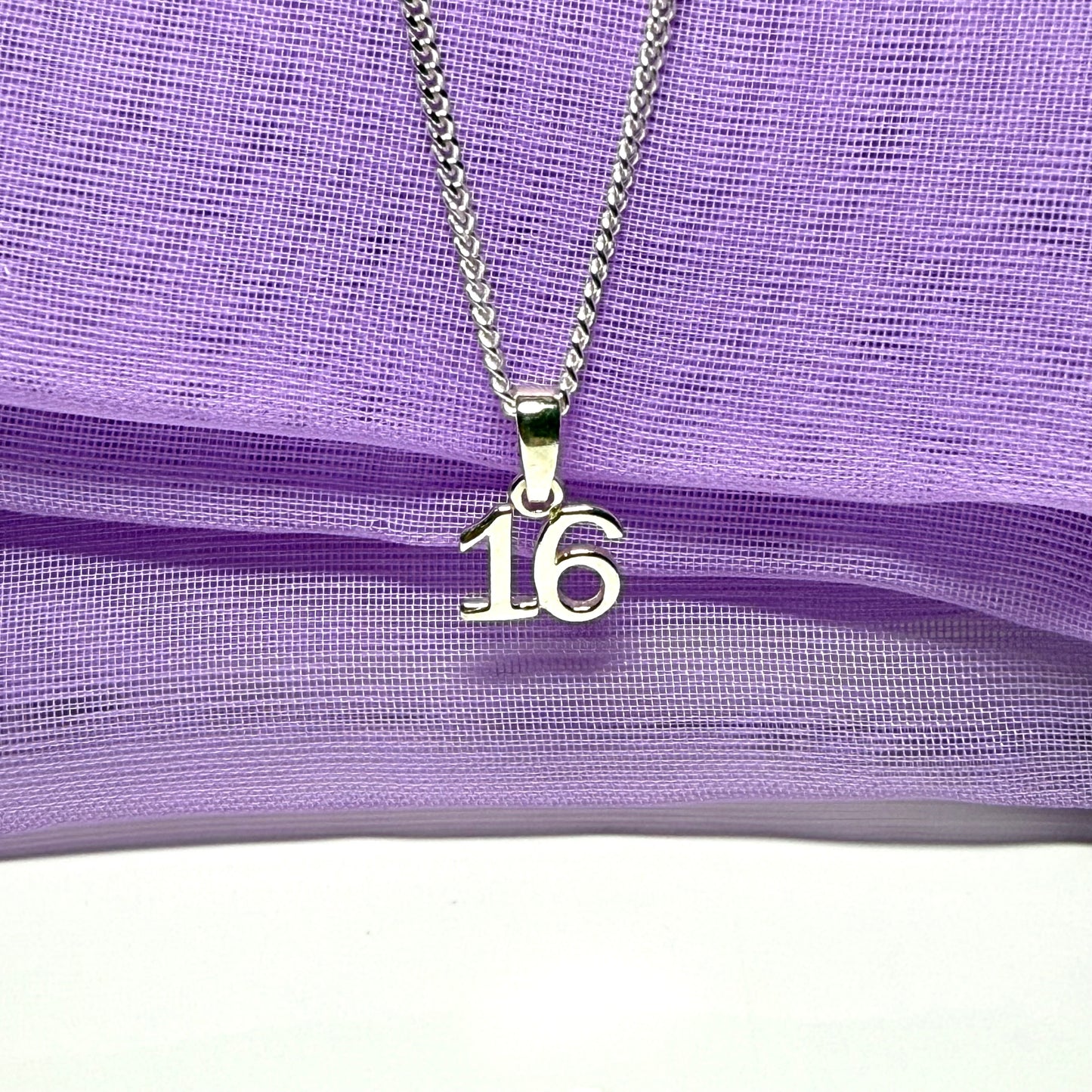 Sweet 16 shaped solid necklace sterling silver 16th pendant with chain