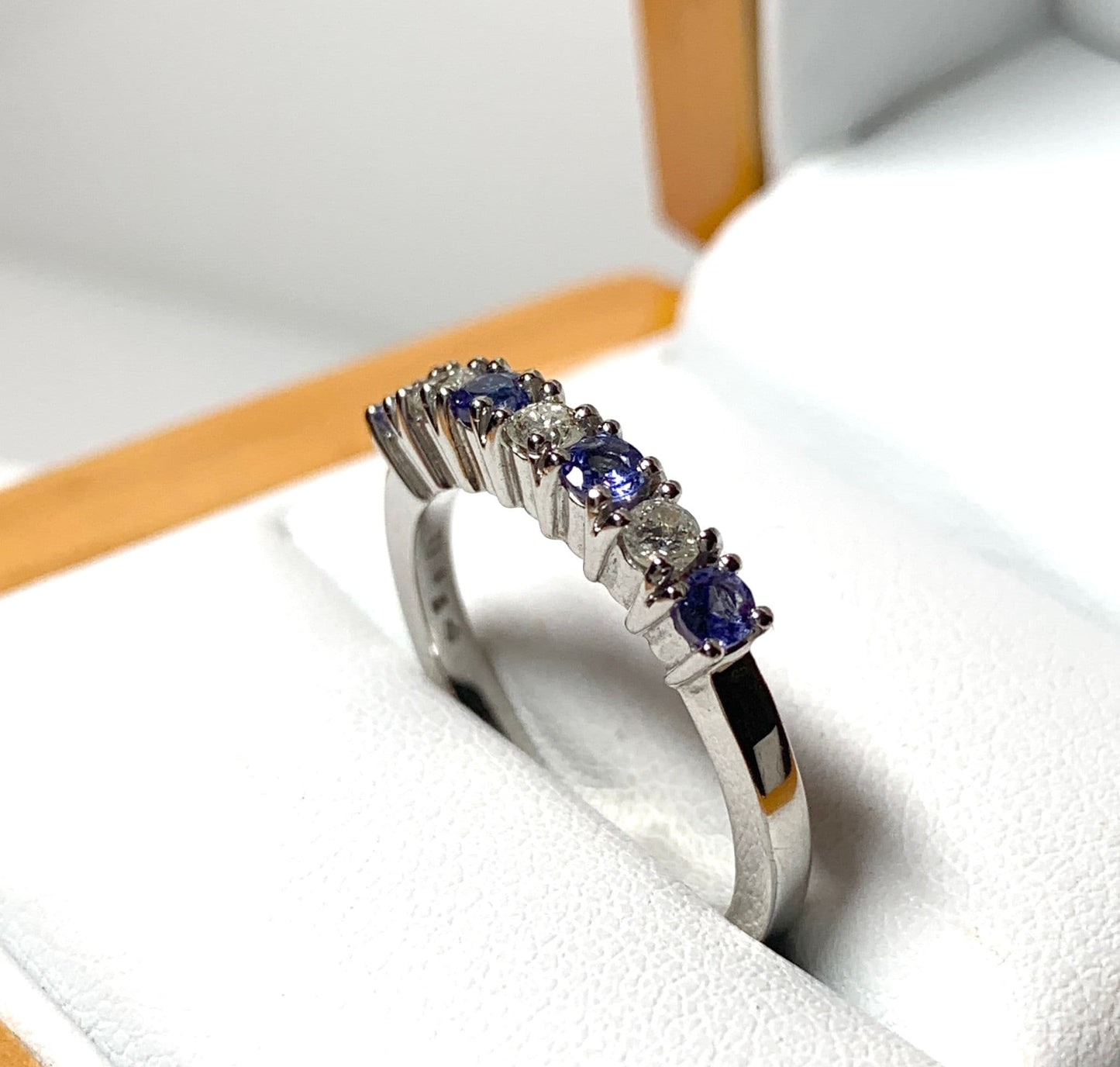 Tanzanite and diamond eternity ring