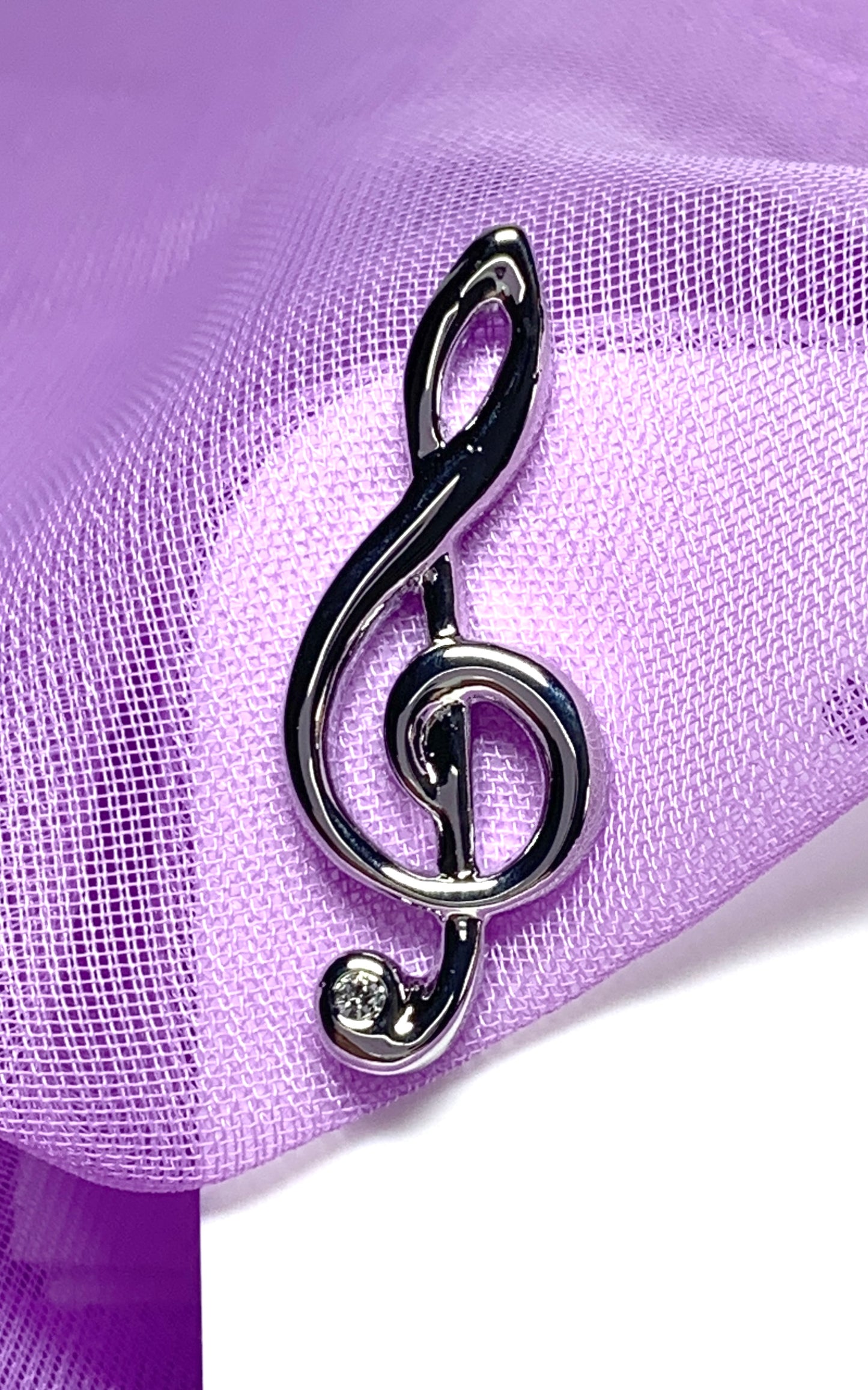 Tie Pin Silver Plated Treble Clef Shaped Tie Tac