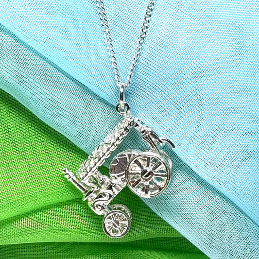 Traction Engine Necklace Sterling Silver Steam Engine