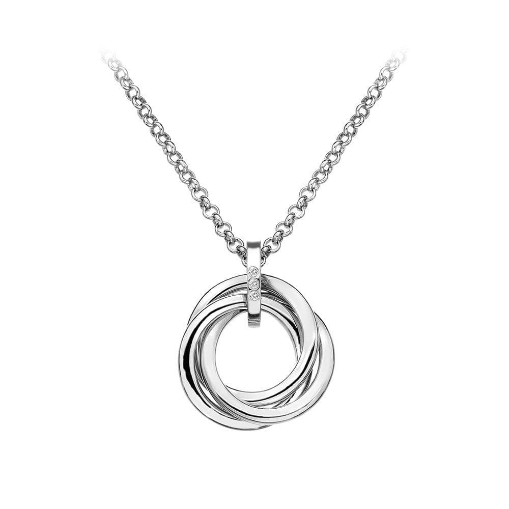 Trio Calm Pendant Interlocking Triple Round Circle Hot Diamonds Silver DP543