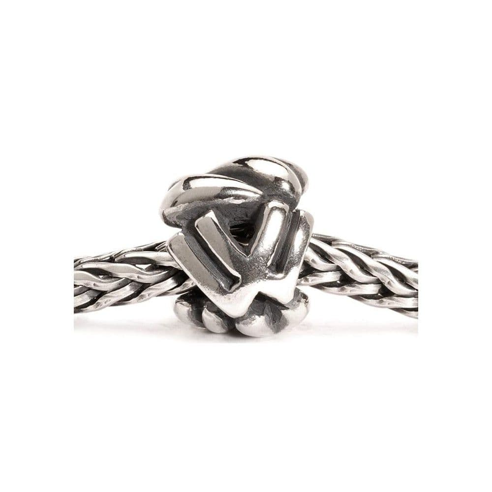 Trollbeads W - Bead Sterling Silver Bead TAGBE-10082 on bracelet