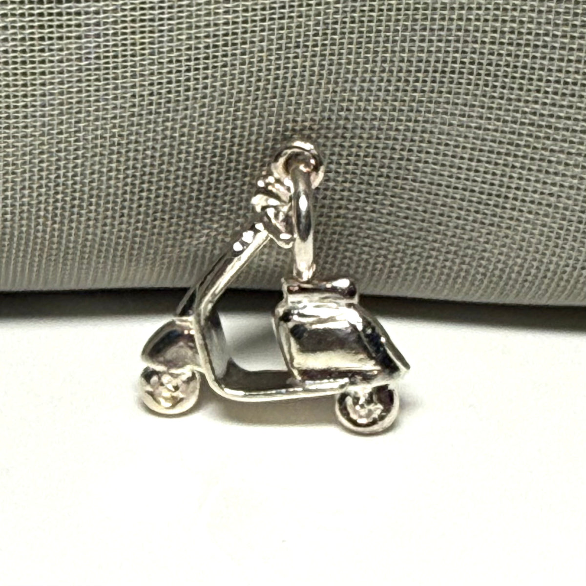 Vespa Scooter Shaped Sterling Silver Charm