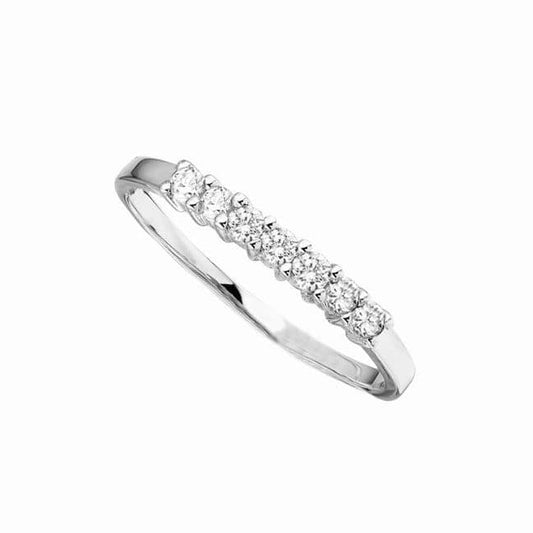 White Gold Diamond Eternity Ring In A Claw Setting 19 Points