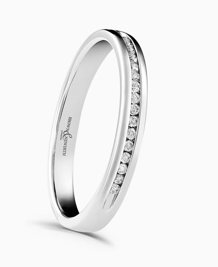 White gold round cut eternity ring diamond channel set