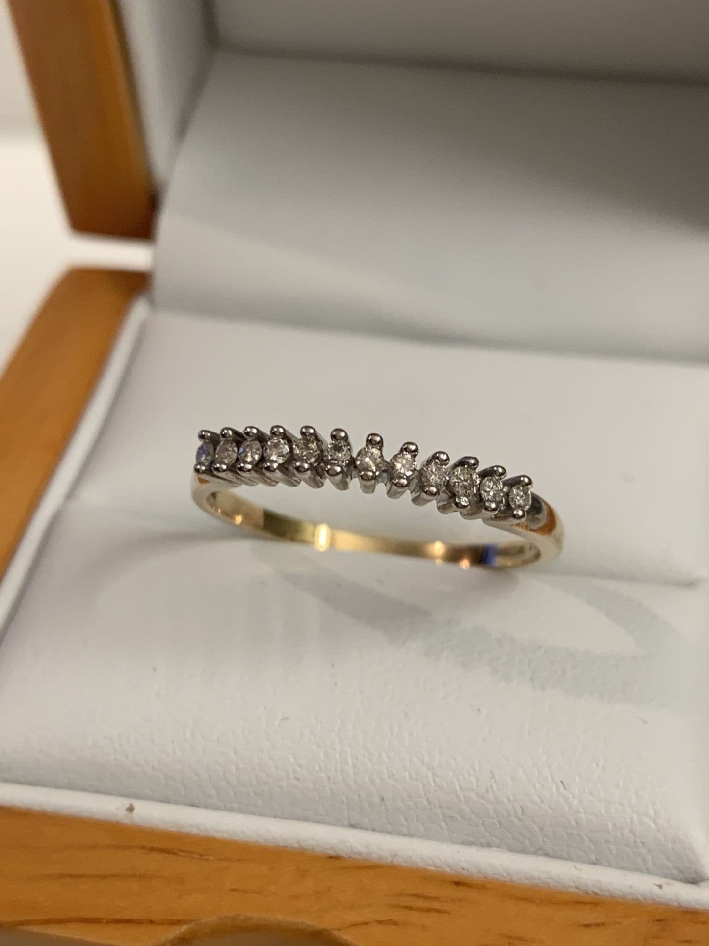 Yellow Gold Diamond Eternity Ring Claw Set 15 Points