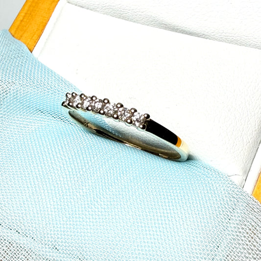 Yellow gold diamond eternity ring claw setting 19 points