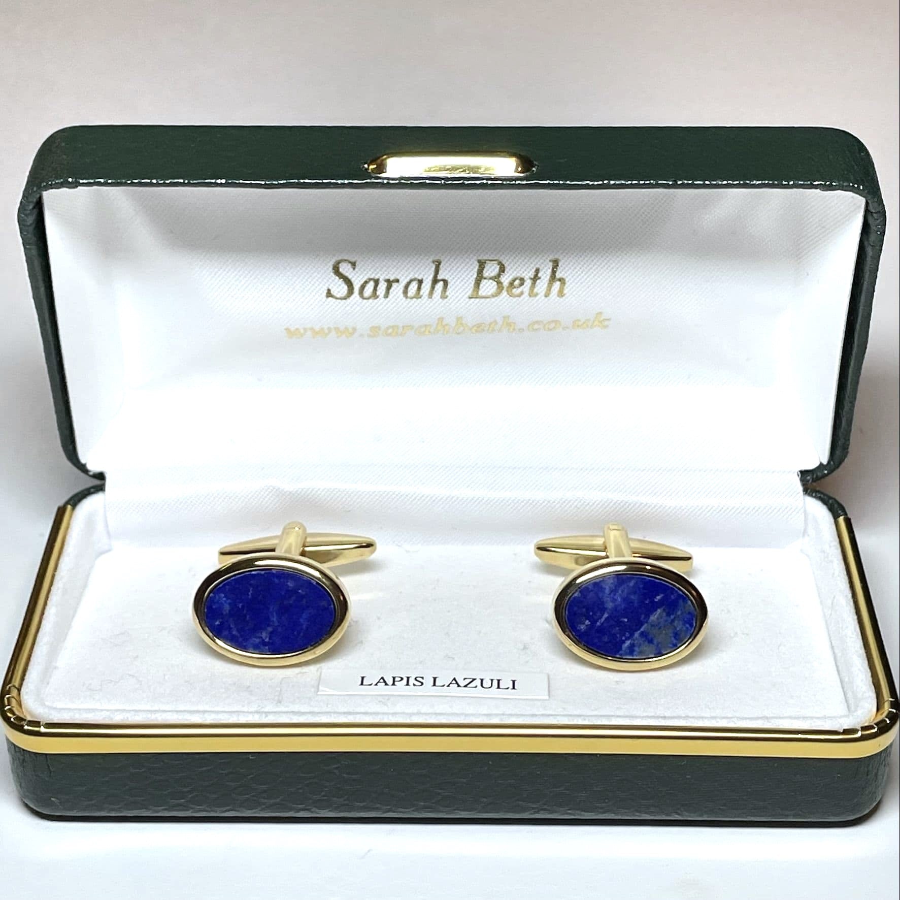An Oval Blue Cufflinks Lapis Lazuli Gold Plated