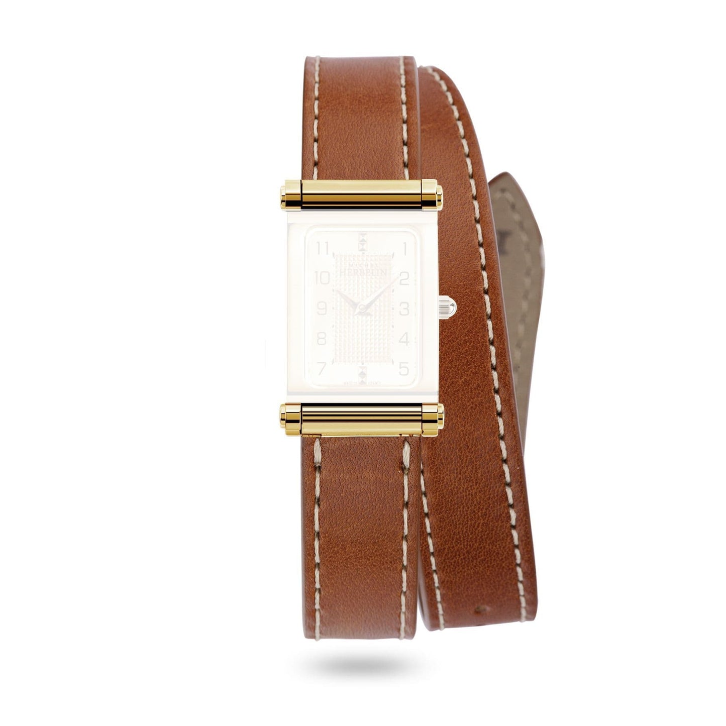 Antares Tan With White Stitching Antares Strap BRAC. 17048.82/P Michel Herbelin