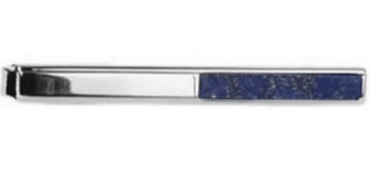 Blue Lapis Lazuli silver plated tie bar clip slide