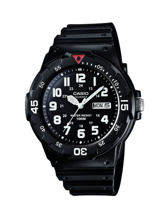 Casio Mens Black Resin Analogue Clear Dial Watch MRW-200H-1BVES