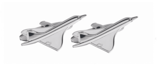 Concorde aircraft supersonic plane cufflinks silver plated